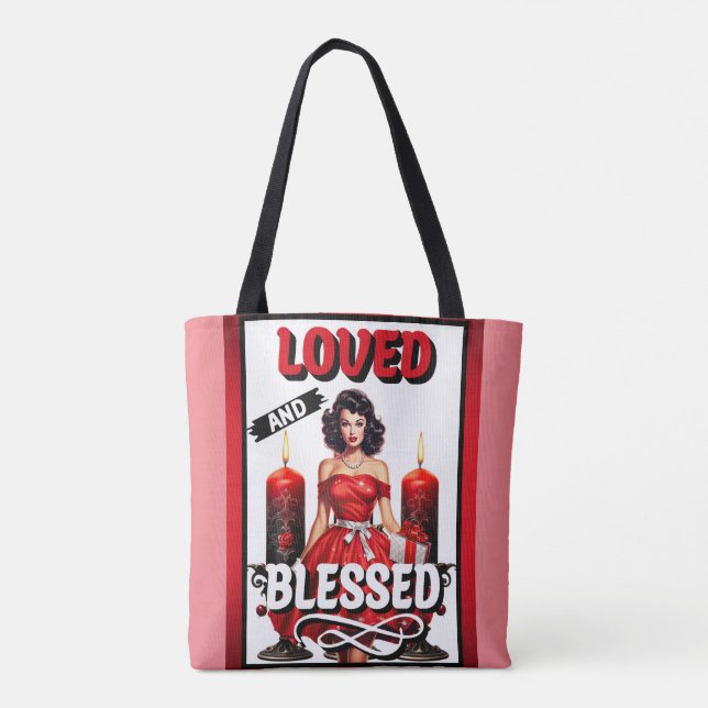 Bolsa Tote Pin-up Retro Amada e Abençoada (Verso)