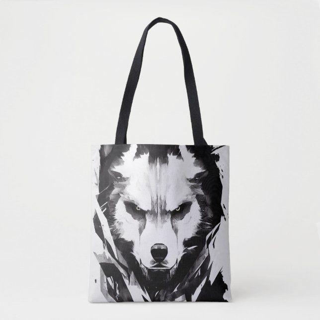 Bolsa Tote Pincel de Arte Sem Espírito de Wolf Wild (Frente)