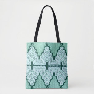 Bolsa Tote Pincel de fios têxteis retrorados, pulso gráfico.