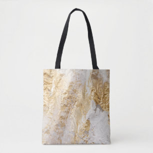 Bolsa Tote Pincel de ouro branco pintou textura.