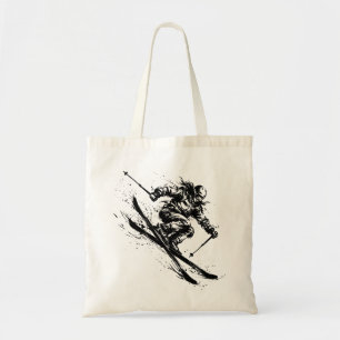 Bolsa Tote Pincel de Snowboard Arte - Esquiadora Mulher - Sem