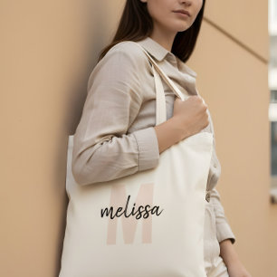 Bolsa Tote Pincel manuscrito monograma simples