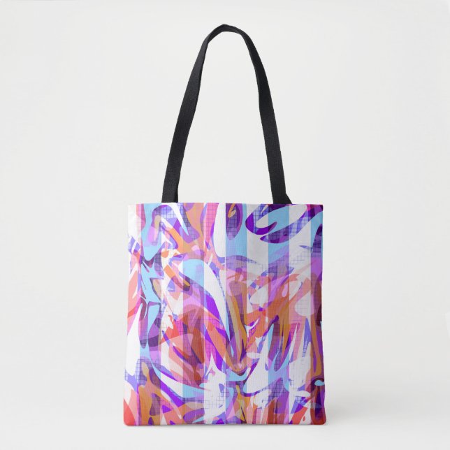 Bolsa Tote Pincel moderno abstrato sem soldadura trava multic (Frente)