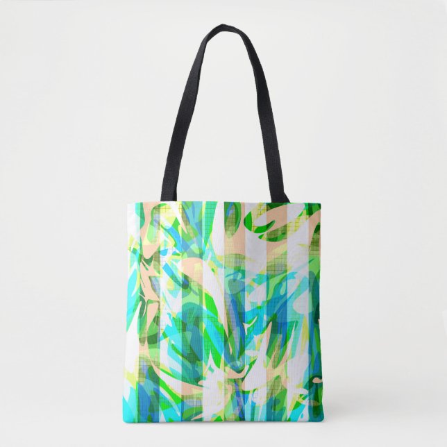 Bolsa Tote Pincel moderno abstrato sem soldadura trava multic (Frente)