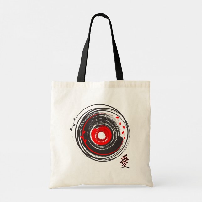 Bolsa Tote Pincel Pintou Registro De Vinilo Com A Palavra Amo (Verso)