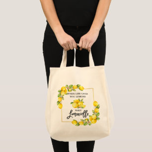 Bolsa Tote Pincel Script Limões Aquarela Limoncello Mercado