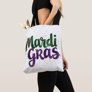 Bolsa Tote Pincelada de Brilho Carnaval de Mardi Gras