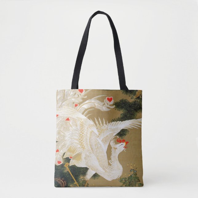 Bolsa Tote Pine Tree & Phoenix (Love Heart Phoenix), Jakuchu (Frente)