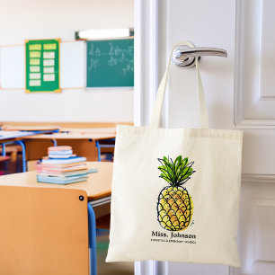 Bolsa Tote Pineapple Aquarela Professor Personalizado