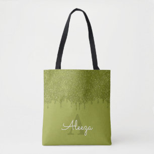 Bolsa Tote Pingo de Brilho Verde Oliva