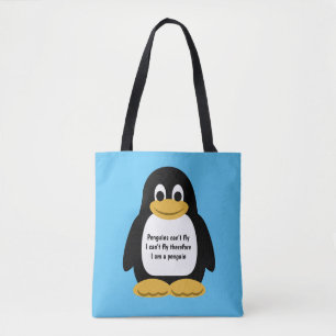 Bolsa Tote Pinguim animado bonito
