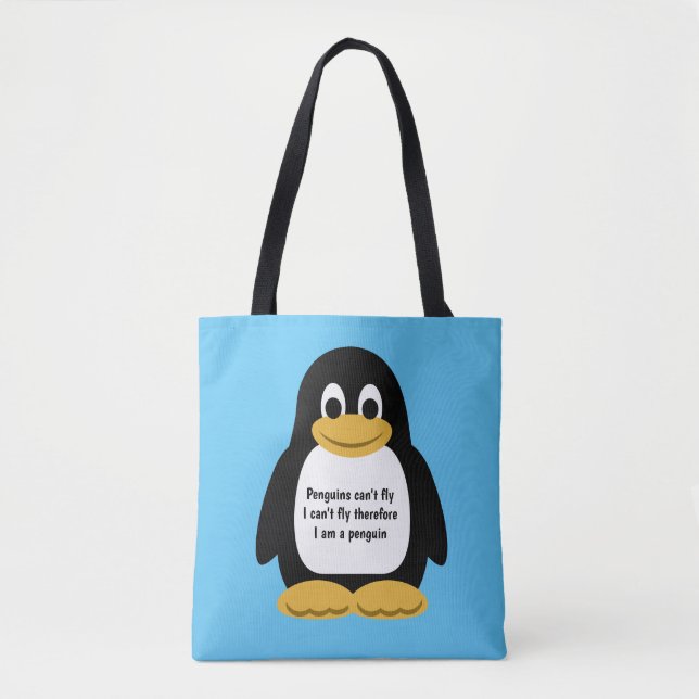 Bolsa Tote Pinguim animado bonito (Frente)