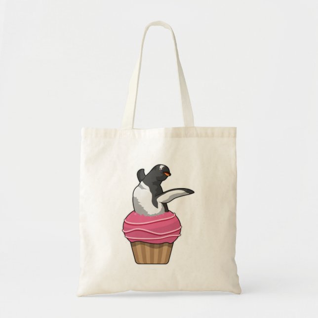 Bolsa Tote Pinguim com Muffin (Frente)