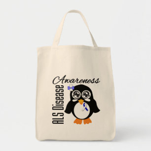 Bolsa Tote Pinguim da consciência da doença do ALS