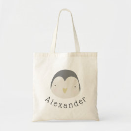 Bolsa Tote Pinguim de Cute de Nome Personalizável