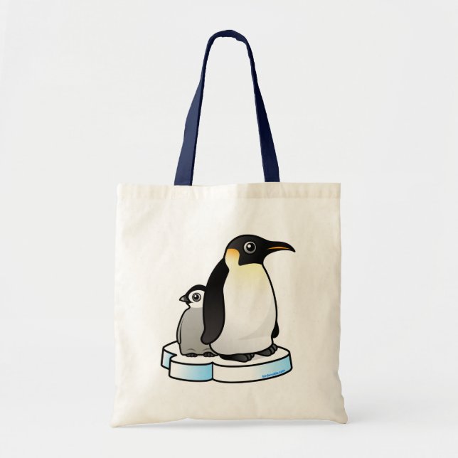 Bolsa Tote Pinguim de imperador com pintinho (Frente)