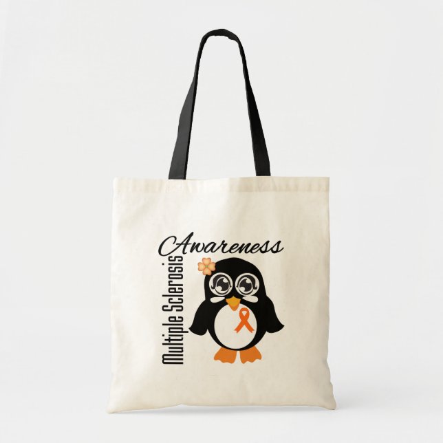 Bolsa Tote Pinguim de Sensibilização para a Esclerose Múltipl (Frente)