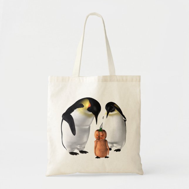 Bolsa Tote Pinguim do Dia das Bruxas (Frente)