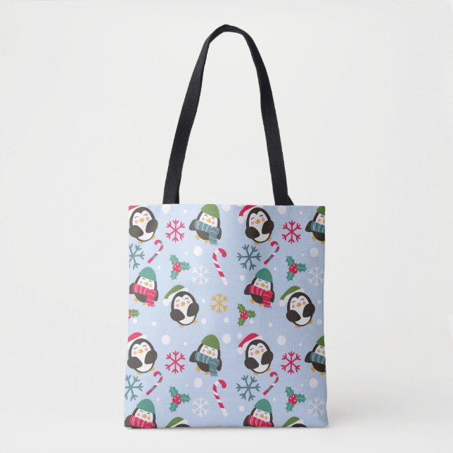 Bolsa Tote Pinguim Natal (Frente)