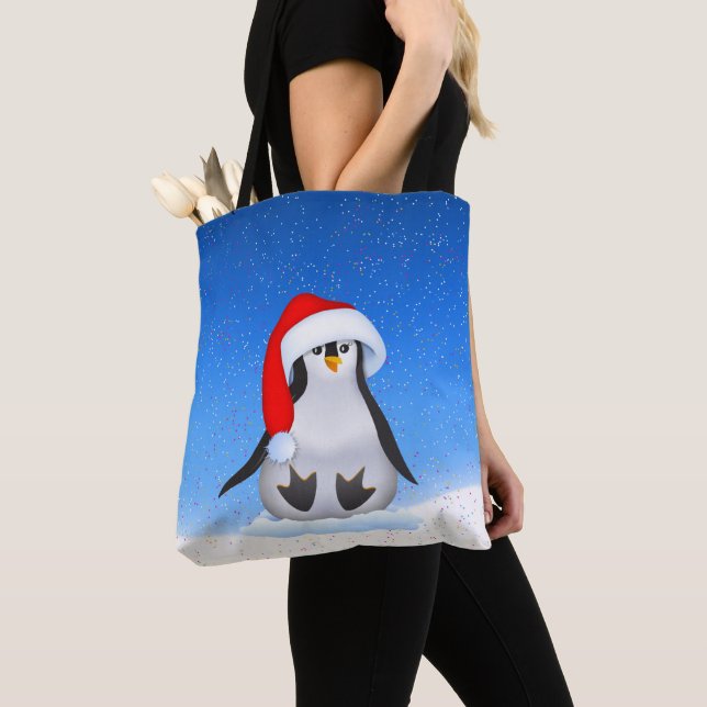 Bolsa Tote Pinguim Natal (Close Up)