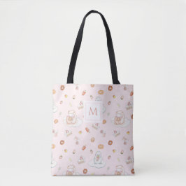 Bolsa Tote Pinguim-Rosa Suave Penguin Sonha Monograma