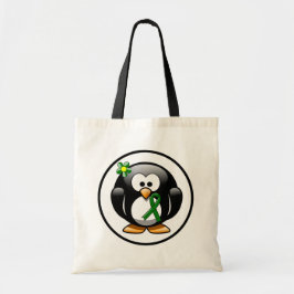 Bolsa Tote Pinguim verde da fita da consciência