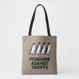 Bolsa Tote Pinguins Antigos Protestam Contra Tarifas Engraçad