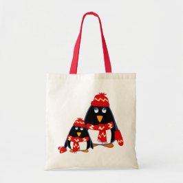 Bolsa Tote Pinguins Bonitos. Presente de Natal