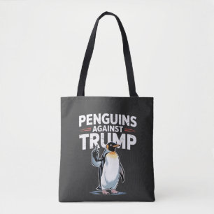 Bolsa Tote Pinguins Contra Trump Anti Trump Resist Tarrifs