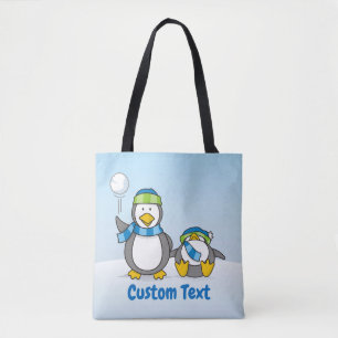 Bolsa Tote Pinguins de neve para o saco