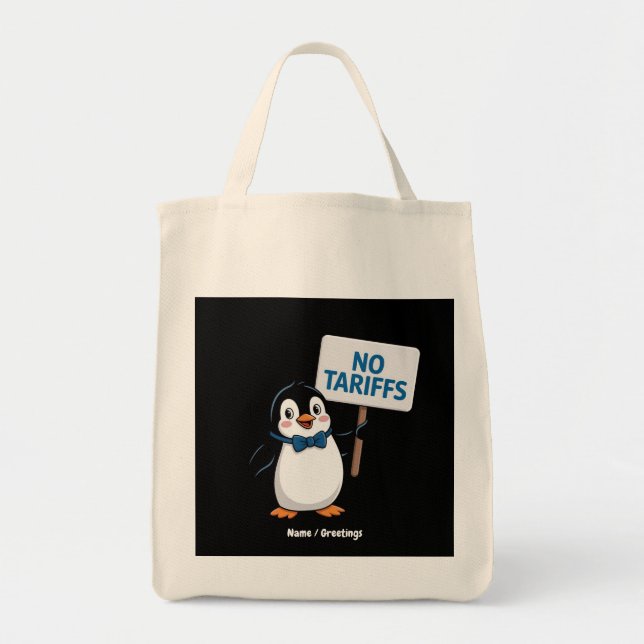 Bolsa Tote Pinguins engraçados SEM TARIFAS Tributação Protest (Frente)