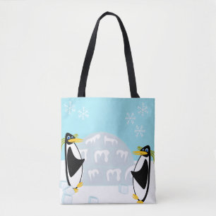 Bolsa Tote Pinguins no gelo