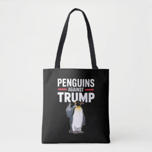 Bolsa Tote Pinguins Resistentes Contra Trump com Nadadeiras L
