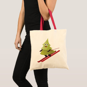 Bolsa Tote Pinheiro feliz no esqui