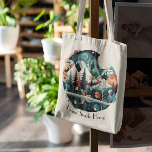 Bolsa Tote Pinheiros e picos nórdicos, personalizados