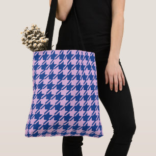 Bolsa Tote Pink-alto-dente+Padrão Azul