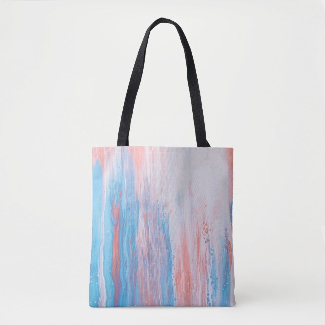 Bolsa Tote Pink and blue canvas painting (Frente)