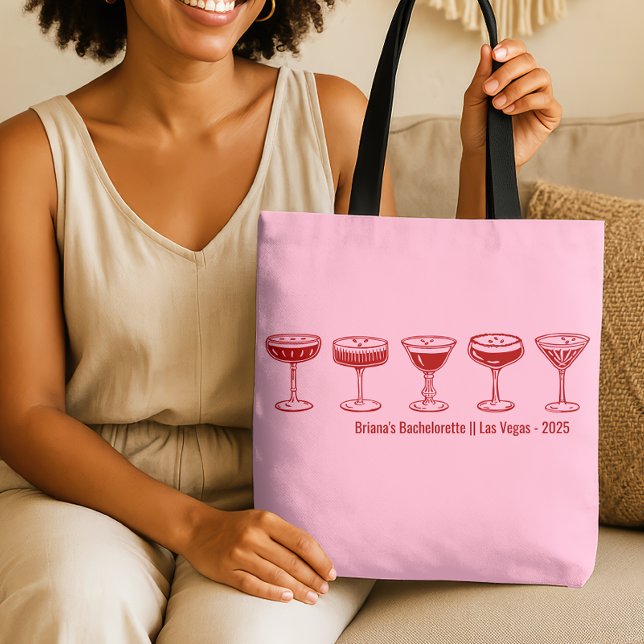 Bolsa Tote Pink Bridesmaid Espresso Martini Bachelorette  (Criador carregado)