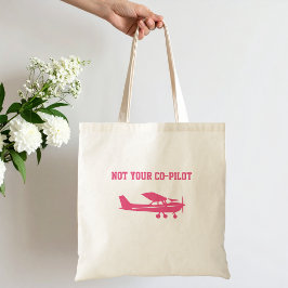 Bolsa Tote Pink Cessna Airplane Not Your Co-Pilot Funny Femal
