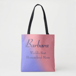 Bolsa Tote Pink e Blue World's Best Homeschool Mãe
