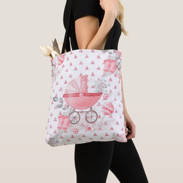 BOLSA TOTE PINK E CINZA, GAROTA PASTEL PRAM BOOTS (Close Up)