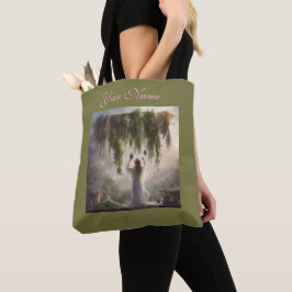Bolsa Tote Pink e Sage Eréico Herb secagem cottagecore