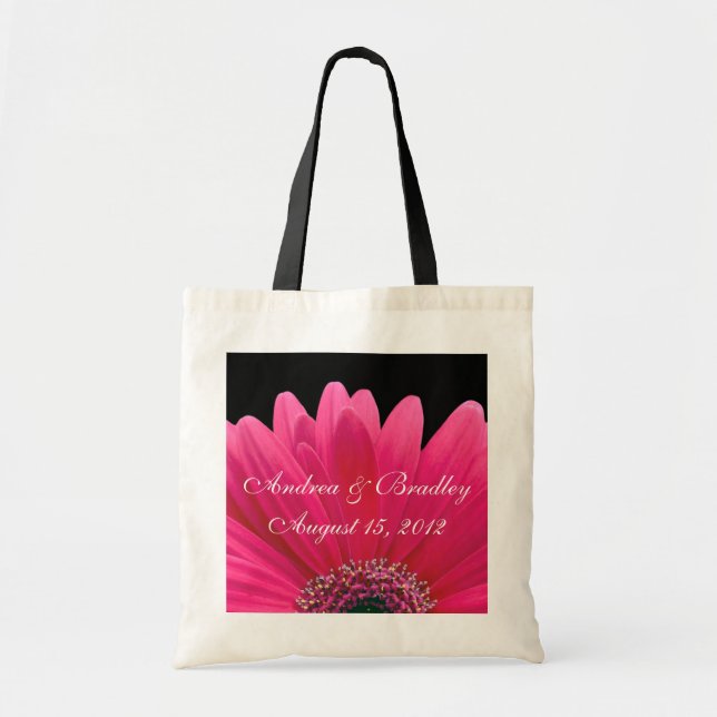Bolsa Tote Pink Gerbera Daisy Wedding Bag (Frente)