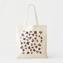 Bolsa Tote Pink Hearts Pattern – Cute Doodle Design
