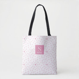Bolsa Tote Pink Hearts Pattern Monogram