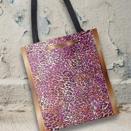 Bolsa Tote Pink Leopard Camo Animal Print Pattern 