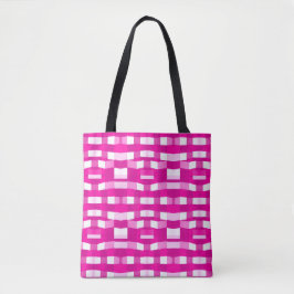 Bolsa Tote Pink Magenta Modern Geometric Block Art
