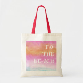Bolsa Tote Pink & Orange Beach Sunset Brushstrokes