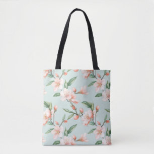 Bolsa Tote Pink Peach Tree Blossom All-Over-Impressão