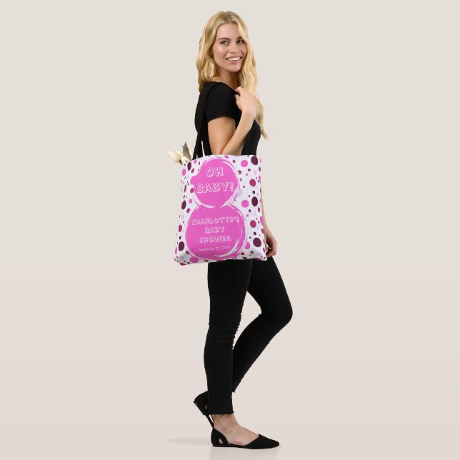 Bolsa Tote Pink polka dot baby shower (No(a) Modelo)